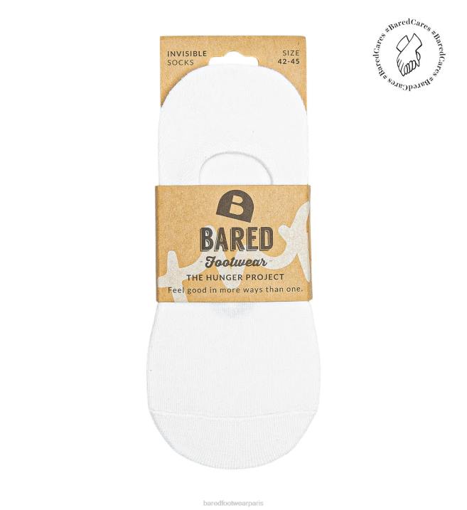 Bared Footwear unisexe chaussette invisible 2 - pack chaussettes invisibles 2 - pack blanc BBNT353