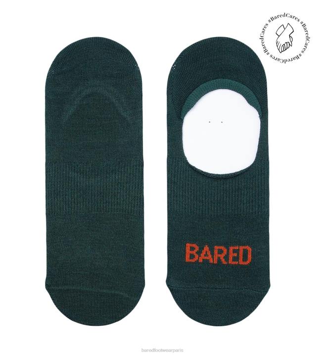 Bared Footwear unisexe chaussettes invisibles vert foncé & rouille BBNT342