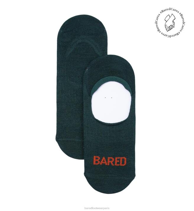 Bared Footwear unisexe chaussettes invisibles vert foncé & rouille BBNT342