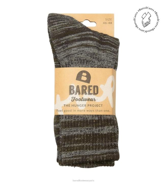 Bared Footwear unisexe chaussettes mi-mollet 2 - pack lot de 2 paires de socquettes kaki marle BBNT351