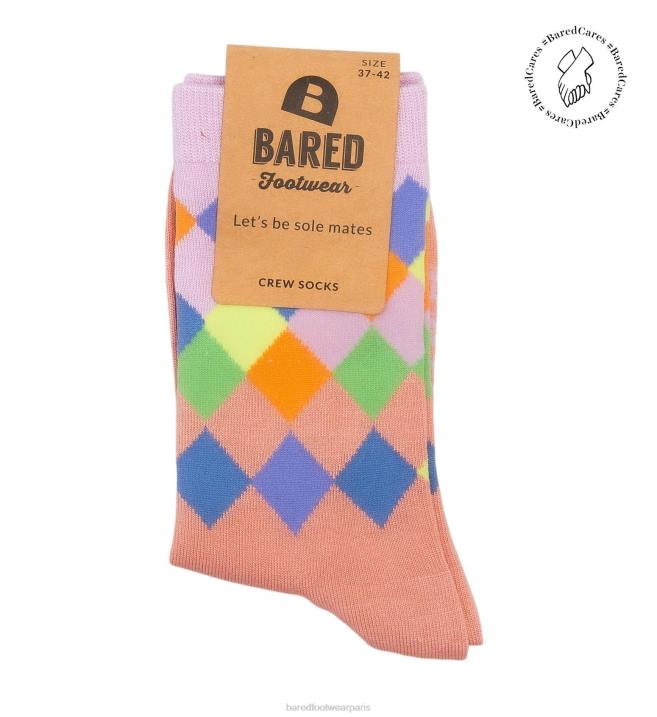 Bared Footwear unisexe équipage chaussettes bambou pastèque BBNT344