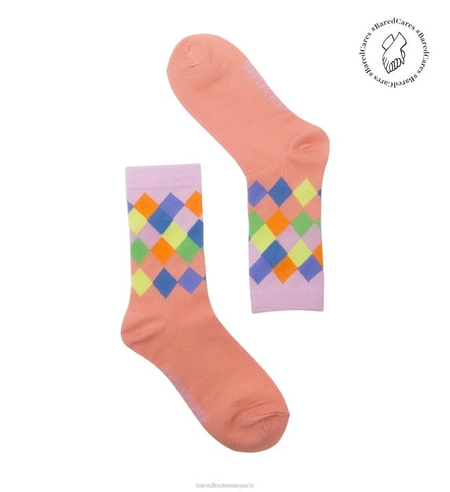 Bared Footwear unisexe équipage chaussettes bambou pastèque BBNT344