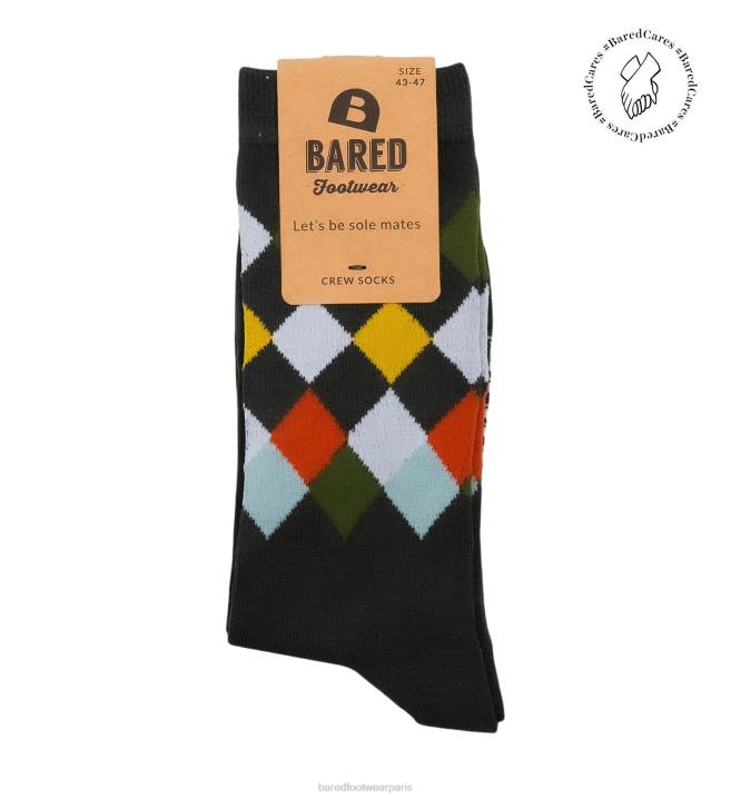 Bared Footwear unisexe équipage chaussettes bambou vert BBNT345