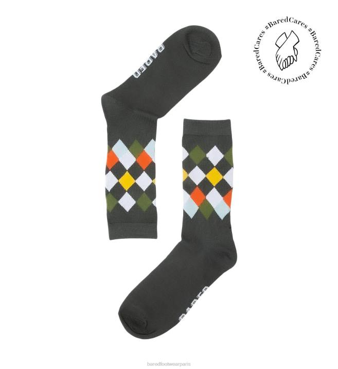 Bared Footwear unisexe équipage chaussettes bambou vert BBNT345