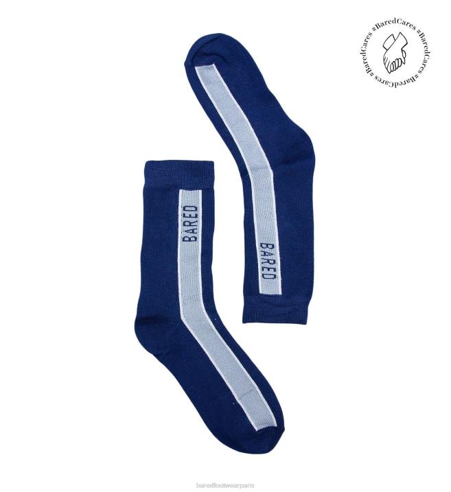 Bared Footwear unisexe équipage chaussettes marine & gris BBNT346
