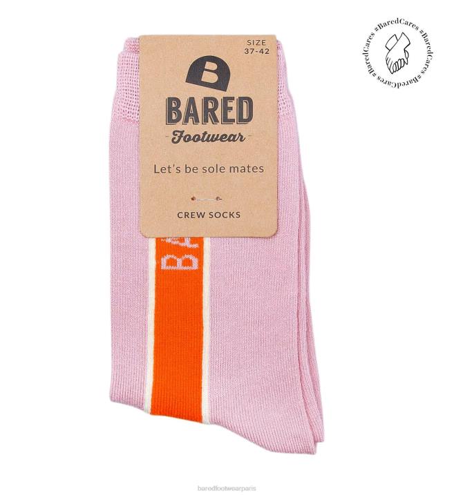 Bared Footwear unisexe équipage chaussettes rose & orange BBNT338