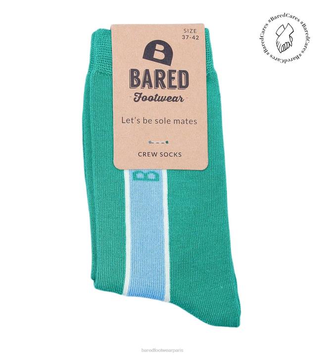Bared Footwear unisexe équipage chaussettes sarcelle et bleu BBNT340