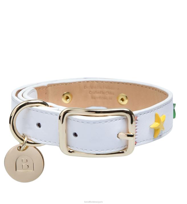 Bared Footwear unisexe Collier de chien cuir blanc BBNT321