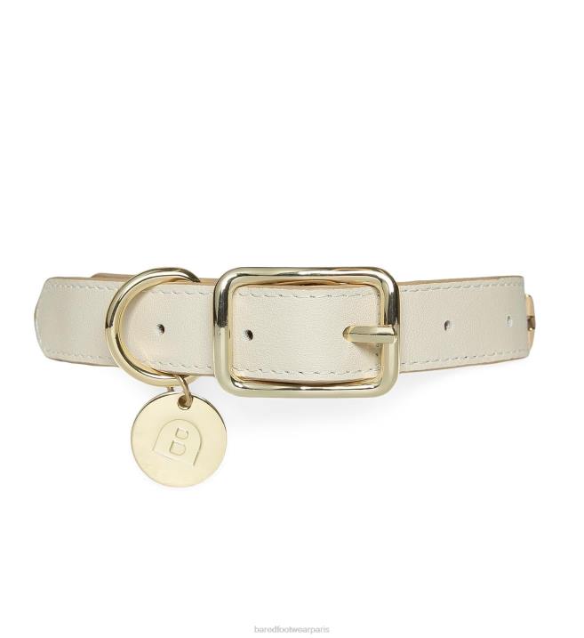Bared Footwear unisexe Collier de chien cuir écru BBNT323