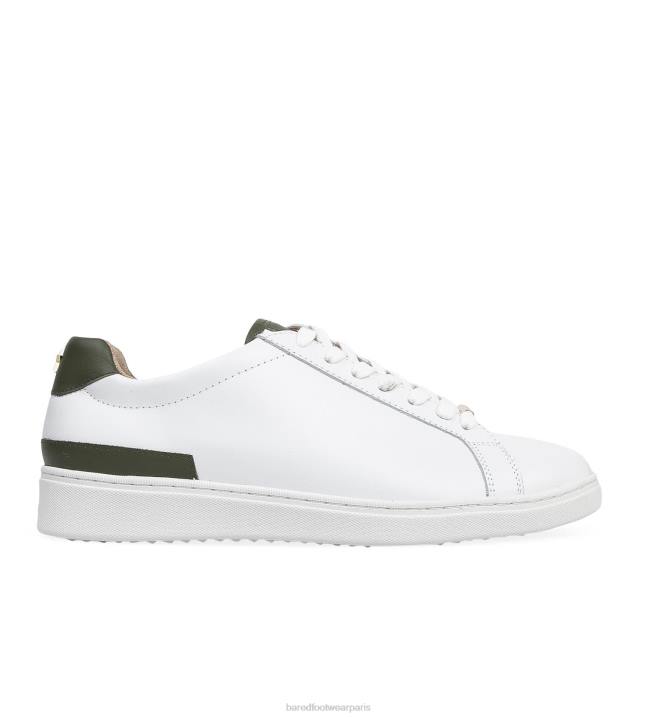 Bared Footwear femmes calao 3 baskets en cuir blanc et kaki BBNT127