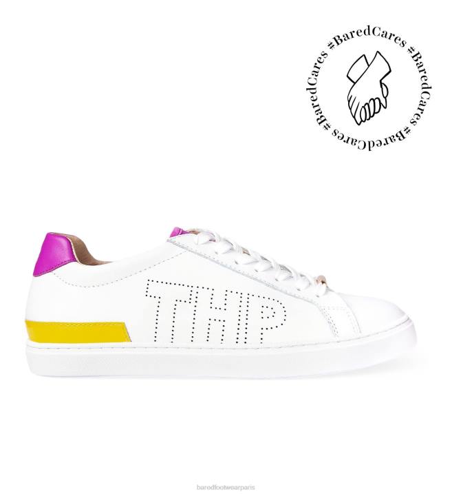 Bared Footwear femmes calao baskets thp en cuir rose & jaune BBNT299
