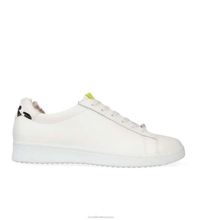 Bared Footwear femmes courlis corlieu baskets cuir imprimé vache écru BBNT200