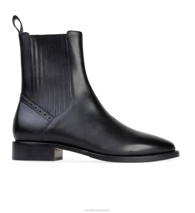 Bared Footwear femmes alouette bottes plates en cuir noir BBNT155