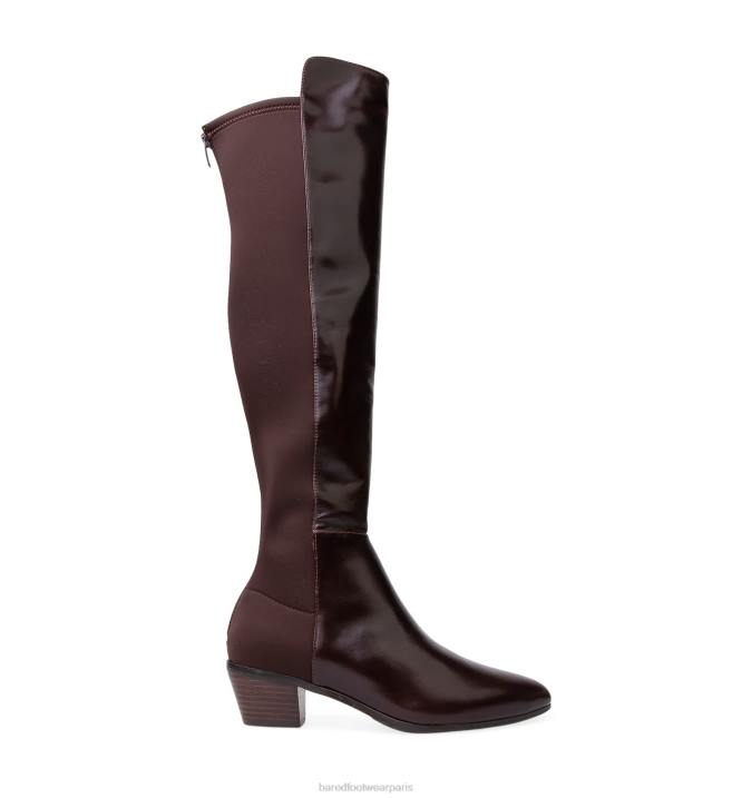 Bared Footwear femmes autruche bottes à talon en cuir de chêne foncé BBNT161