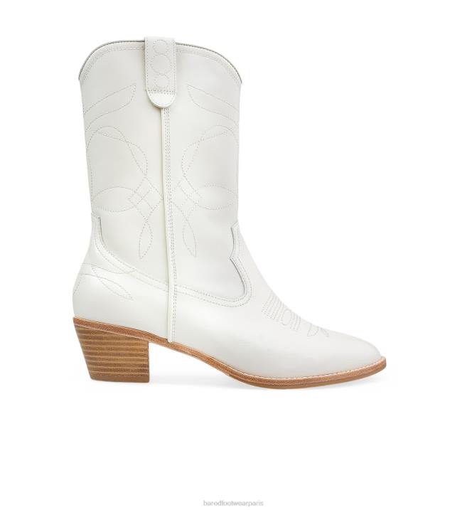 Bared Footwear femmes bricoleur bottes plates en cuir blanc BBNT208
