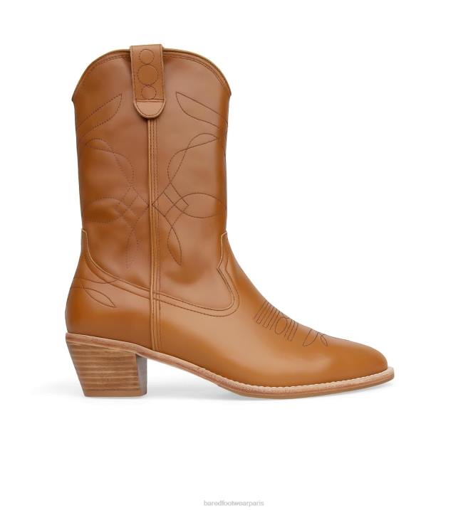 Bared Footwear femmes bricoleur bottes plates en cuir fauve foncé BBNT150
