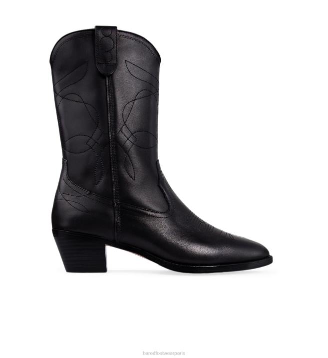 Bared Footwear femmes bricoleur bottes plates en cuir noir BBNT149