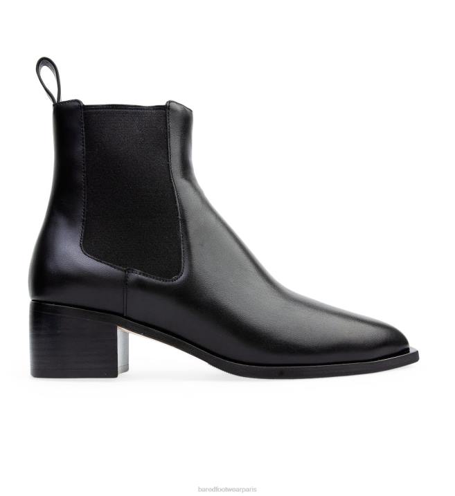 Bared Footwear femmes canari bottes plates en cuir noir BBNT103