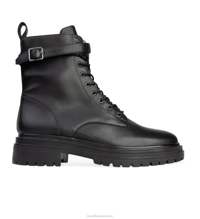 Bared Footwear femmes phalarope bottes plates en cuir noir BBNT94