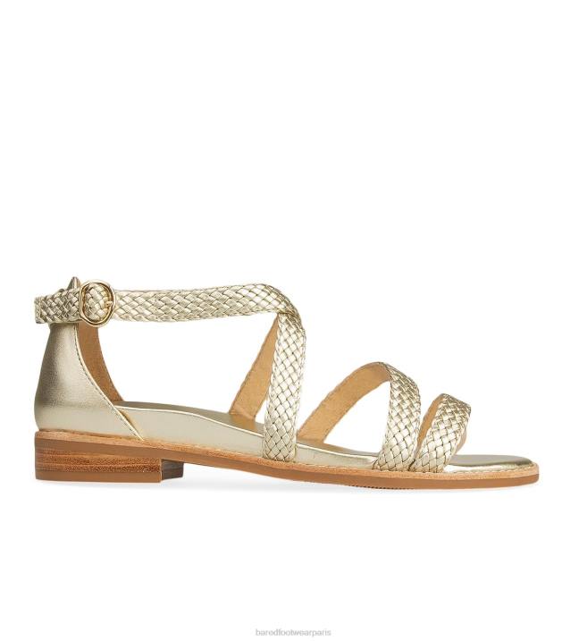 Bared Footwear femmes guillemot sandales plates en cuir doré BBNT174