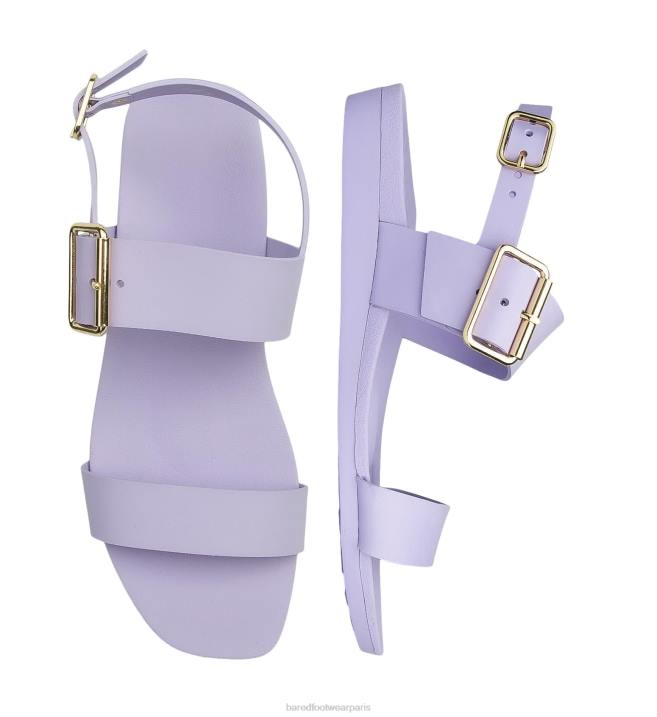 Bared Footwear femmes sanderlings sandales plates en caoutchouc lilas BBNT252