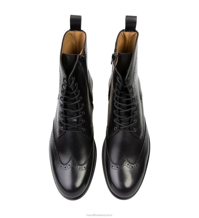 Bared Footwear Hommes manganèse 2 bottes en cuir noir BBNT1