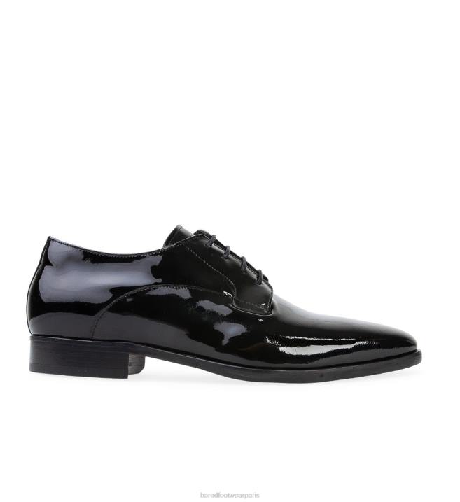 Bared Footwear Hommes carbone chaussures à lacets en cuir verni noir BBNT20